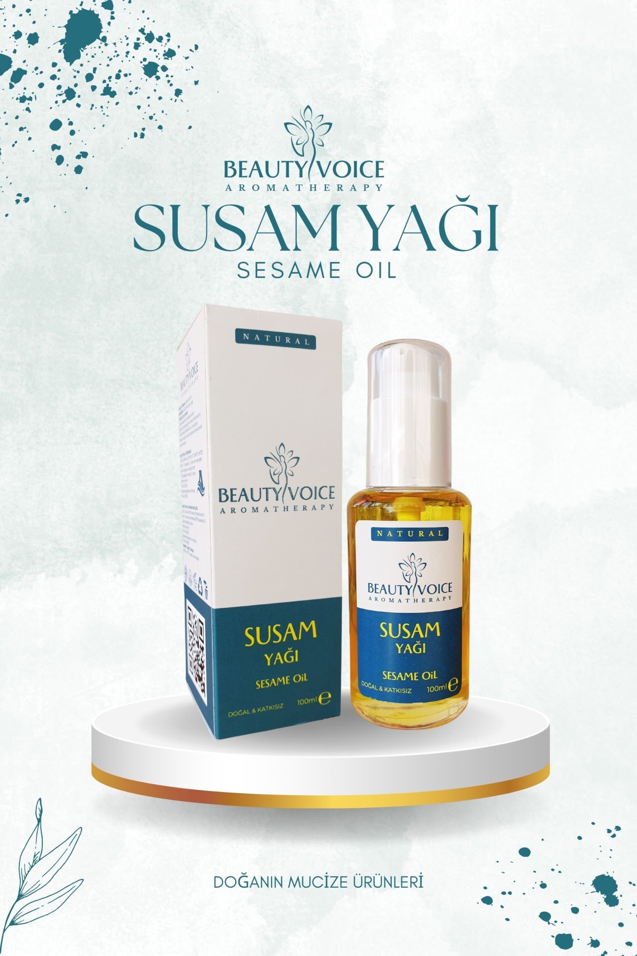 Organik Susam Yağı 100 ml Cam Şişe, (Kargo Bedava)