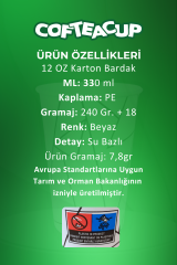Cofteacup 12 Oz Karton Bardak 500 Adet