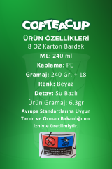 Cofteacup 8 Oz Karton Bardak 500 Adet