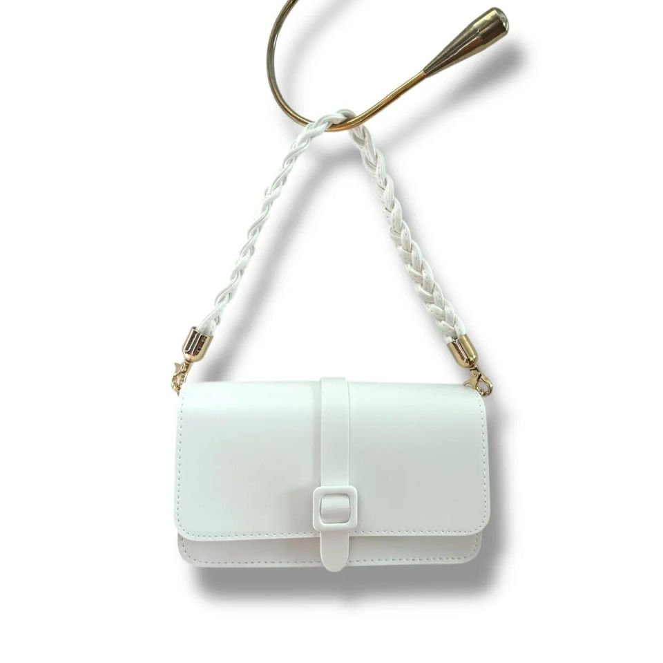 Lila Kadın Çantası – Örgülü Askılı Mini