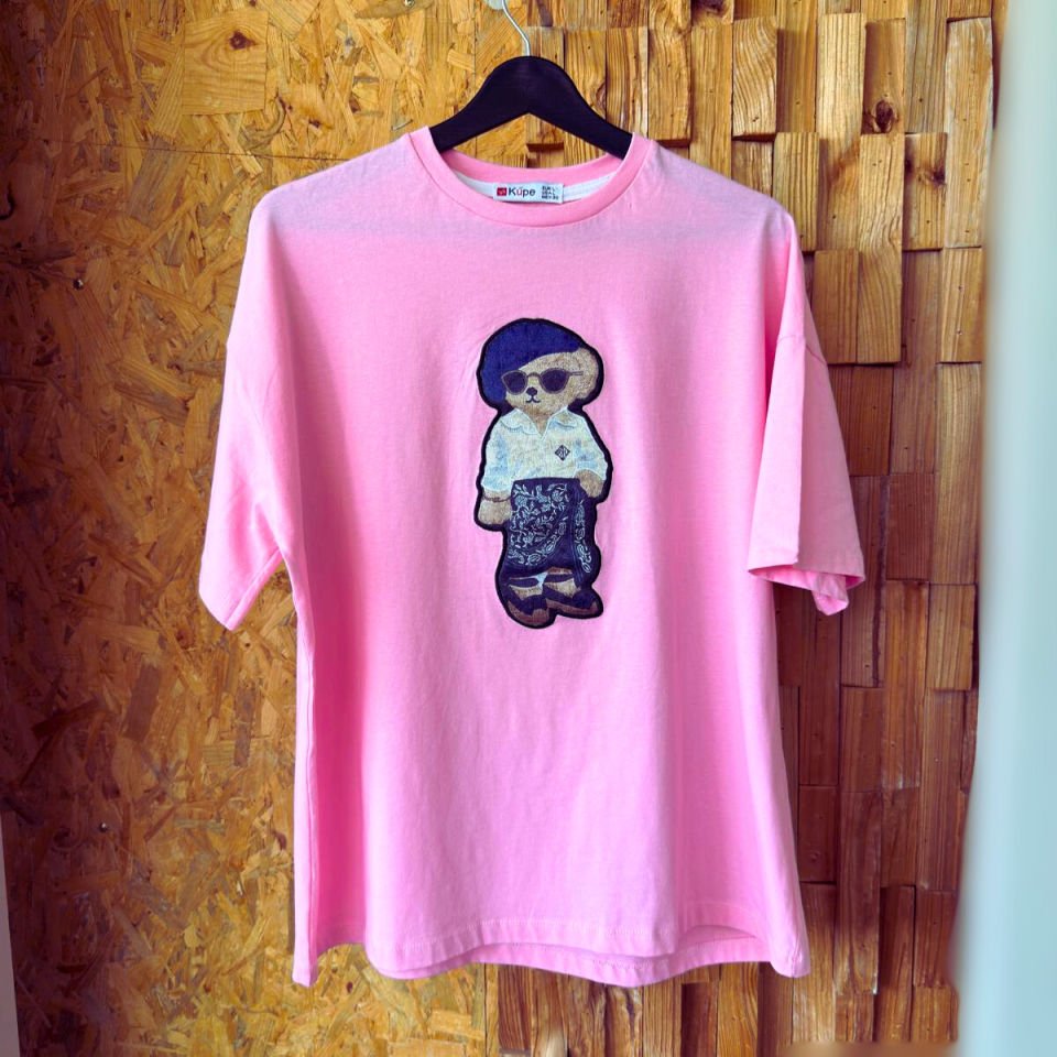 تی‌شرت سفید یونیسکس با طرح خرس شیک‌پوش