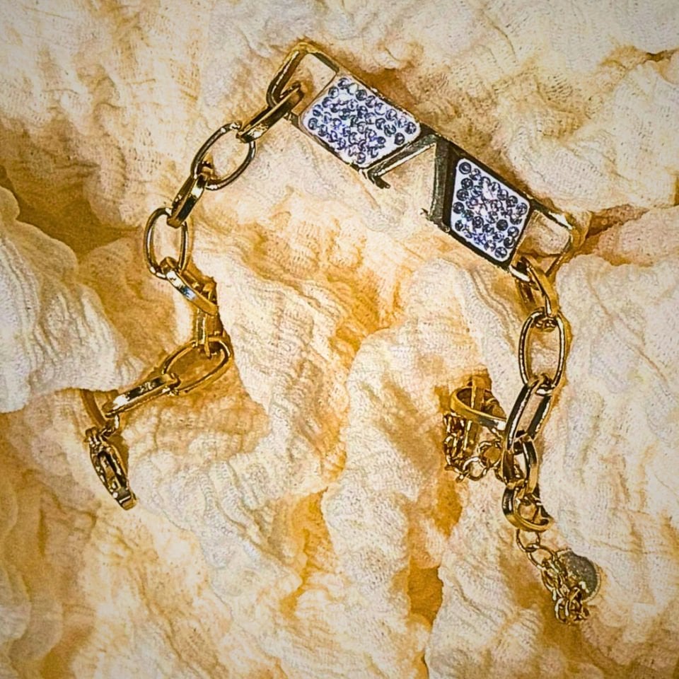 دستبند استیل گلد زیرکون