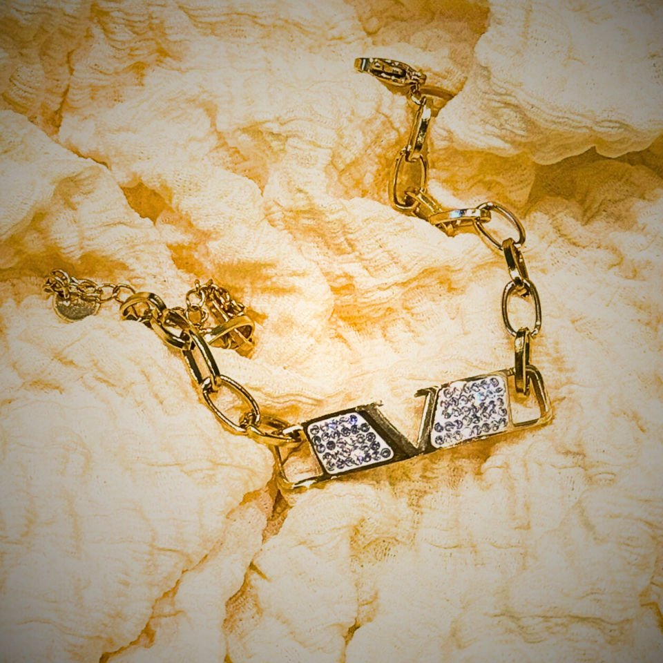 دستبند استیل گلد زیرکون